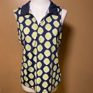 Tommy Bahama Blue and Green Patterned Sleeveless Top